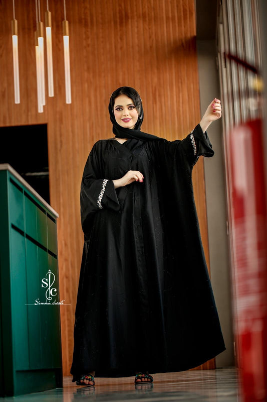 Abaya  Fabric with stones and hand work